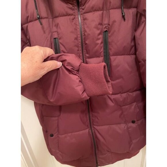 Jeans By Buffalo Men's XL Maroon Puffer Jacket With REMOVABLE Hood & Zipper Pock - Picture 13 of 14